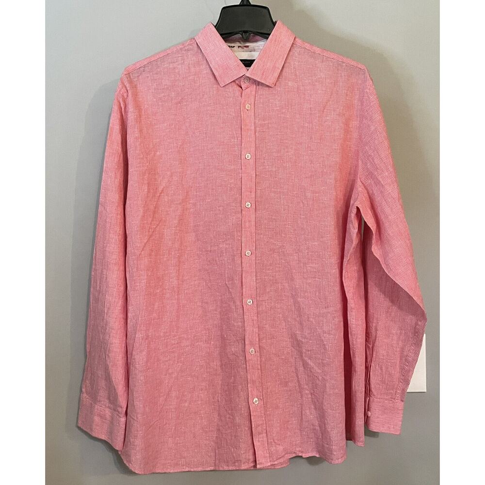 Westbury Shirt Lightweight Linen‎ Blend Long Sleeve Button Up Men XXL